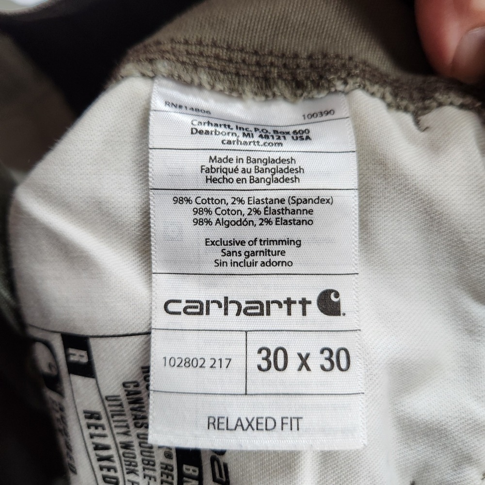 Carhartt Double Knee Work Pants 30x30 Rugged Flex Relaxed Fit BN2802-M Olive - Picture 4 of 9